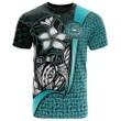 American Samoa Polynesian T-Shirt Turquoise - Turtle with Hook - BN11