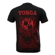 Tonga All Over T-Shirt - Tonga Coat Of Arms Polynesian Red Tribal Pattern - Bn12