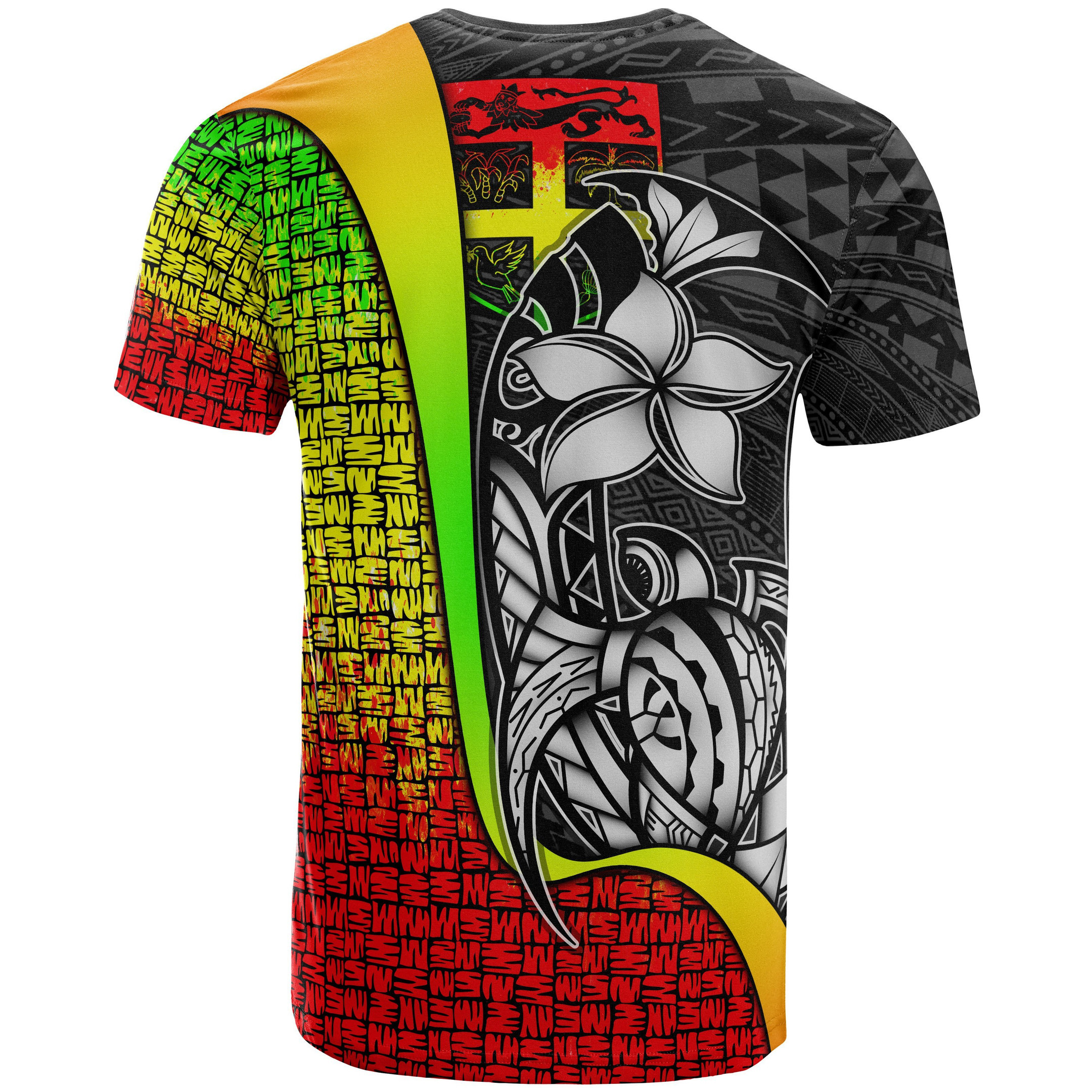 Fiji Polynesian T-Shirt Reggae - Turtle with Hook - BN11