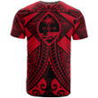 Guam Polynesian T-shirt - Red Guam Coat Of Arms Polynesian Tattoo