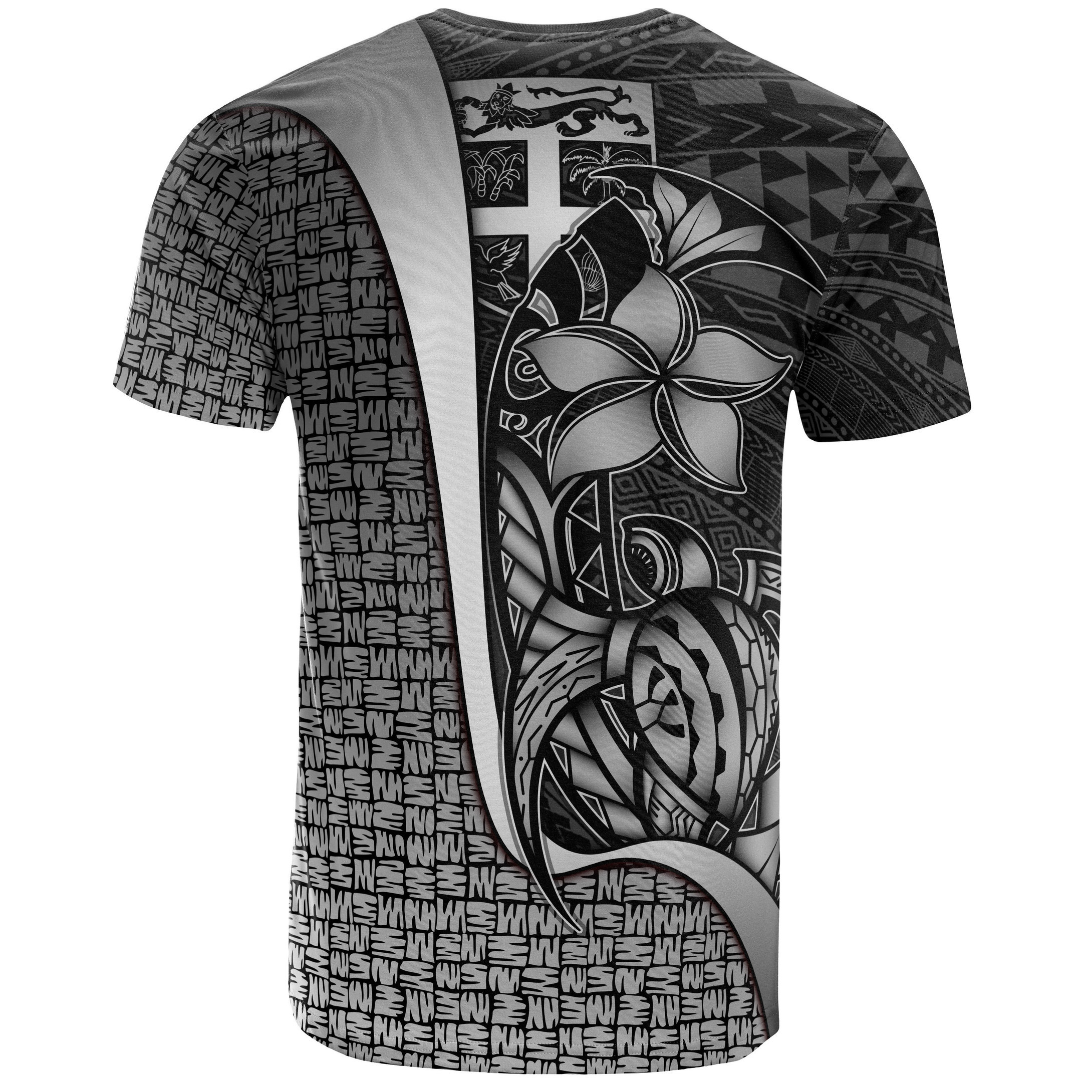 Fiji Polynesian Custom Personalised T-Shirt White - Turtle with Hook - BN11