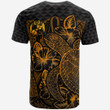 Tonga Polynesian T-Shirt - Turtle Hibiscus Gold - Bn39