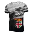 Fiji Rugby Makare And Tapa Patterns T-Shirt Black TH4