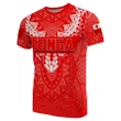 Tonga Rugby T-Shirt Polynesian With Coat Of Arms Style