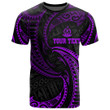 Vanuatu Polynesian Custom Personalised T-Shirt - Purple Tribal Wave