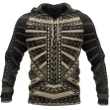 Polynesian Tattoo All Over Hoodie Gold K4 - rugbylife