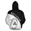 Brittany Hoodie - Celtic Triskelion - Rugby Bretagne Stoat Ermine TH5