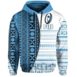 (Custom Personalised) Fiji Rugby Hoodie Impressive Version Blue Front - Custom Text and Number | Rugbylife.co