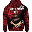 (Custom Personalised) Rewa Rugby Union Fiji Hoodie Unique Vibes - Red, Custom Text And Number K8