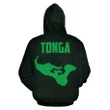 Hoodie Tonga Polynesian Coat Of Arms In Turtle Map Green Th5