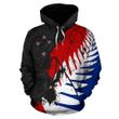 New Zealand Maori Hoodie, Silver Fern Flag Pullover Hoodie A05 - 1st New Zealand