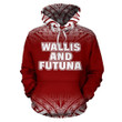 Wallis And Futuna All Over Hoodie - Polynesian Fog Red Style - Bn09