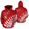 Tonga Lest We Forget Hoodie with Red color - Front and Back - For Men and Women