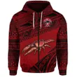 (Custom Personalised) Rewa Rugby Union Fiji Zip Hoodie Special Version - Red NO.1, Custom Text And Number K8