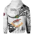 (Custom Personalised) Rewa Rugby Union Fiji Zip Hoodie Unique Version - White, Custom Text And Number K8