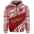 (Custom Personalised) Rewa Rugby Union Fiji Zip Hoodie Special Version - Red, Custom Text And Number K8