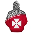 Wallis And Futuna Polynesian Personalised Custom Zip-Up Hoodie - Red Curve - Bn11