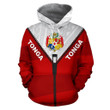 Tonga Hoodie With Straight Zipper Style - Hoodie front
