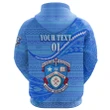(Custom Personalised) ‘Apifo’ou College Zip Hoodie Tonga Unique Version - Full Blue, Custom Text and Number K8