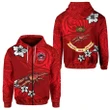 Rewa Rugby Union Fiji Zip Hoodie Unique Vibes - Full Red