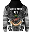 (Custom Personalised) Rewa Rugby Union Fiji Zip Hoodie Tapa Vibes - Black, Custom Text And Number K8