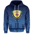(Custom Text and Number) Niue Rugby Zip Hoodie Blue TH4