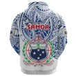 (Custom Personalised) Manu Samoa Rugby Zip Hoodie Simple Style - White K8