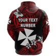 (Custom Personalised) Wallis and Futuna Rugby Zip Hoodie, Custom Text and Number Unique Vibes K8