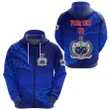 (Custom Personalised) Manu Samoa Rugby Zip Hoodie Unique Version Full Blue, Custom Text And Number K8