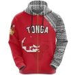Tonga Map Zip Hoodie Version Red | Men & Women | High Quality