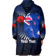 (Custom) New Zealand Anzac Day Poppy Oodie Blanket Hoodie | Rugbylife.co
