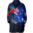 New Zealand Anzac Day Poppy Oodie Blanket Hoodie | Rugbylife.co
