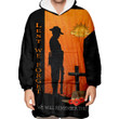 (Custom) Anzac Day Lest We Forget Soldier Standing Guard Oodie Blanket Hoodie | Rugbylife.co
