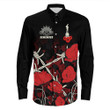 Rugbylife Clothing - (Custom) Anzac Day Camouflage Poppy & Barbed Wire Long Sleeve Button Shirt