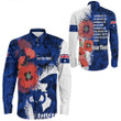 Rugbylife Clothing - (Custom) Anzac Day Silhouette Soldier Long Sleeve Button Shirt | Rugbylife.co
