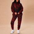 RugbyLife Clothing - Polynesian Tattoo Style Flower - Pink Version Hoodie and Joggers Pant A7