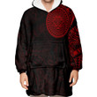 RugbyLife Clothing - Polynesian Sun Mask Tattoo Style - Red Version Snug Hoodie A7