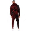 RugbyLife Clothing - (Custom) Polynesian Tattoo Style Butterfly Special Version - Red Version Hoodie and Joggers Pant A7