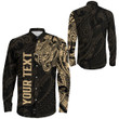 RugbyLife Clothing - (Custom) Polynesian Tattoo Style - Gold Version Long Sleeve Button Shirt A7 | RugbyLife