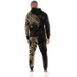 RugbyLife Clothing - Polynesian Tattoo Style Tatau - Gold Version Hoodie and Joggers Pant A7