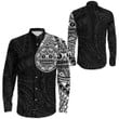 RugbyLife Clothing - Polynesian Tattoo Style Sun Long Sleeve Button Shirt A7 | RugbyLife