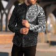 RugbyLife Clothing - Polynesian Tattoo Style Sun Long Sleeve Button Shirt A7