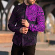RugbyLife Clothing - Polynesian Tattoo Style - Pink Version Long Sleeve Button Shirt A7