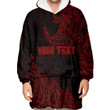 RugbyLife Clothing - (Custom) Polynesian Tattoo Style Surfing - Red Version Snug Hoodie A7