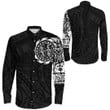 RugbyLife Clothing - Polynesian Tattoo Style Tatau Long Sleeve Button Shirt A7 | RugbyLife
