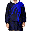 RugbyLife Clothing - Polynesian Tattoo Style Octopus Tattoo - Blue Version Snug Hoodie A7