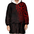 RugbyLife Clothing - Polynesian Tattoo Style Mask Native - Red Version Snug Hoodie A7