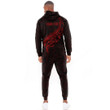 RugbyLife Clothing - (Custom) New Zealand Aotearoa Maori Fern - Red Version Hoodie and Joggers Pant A7