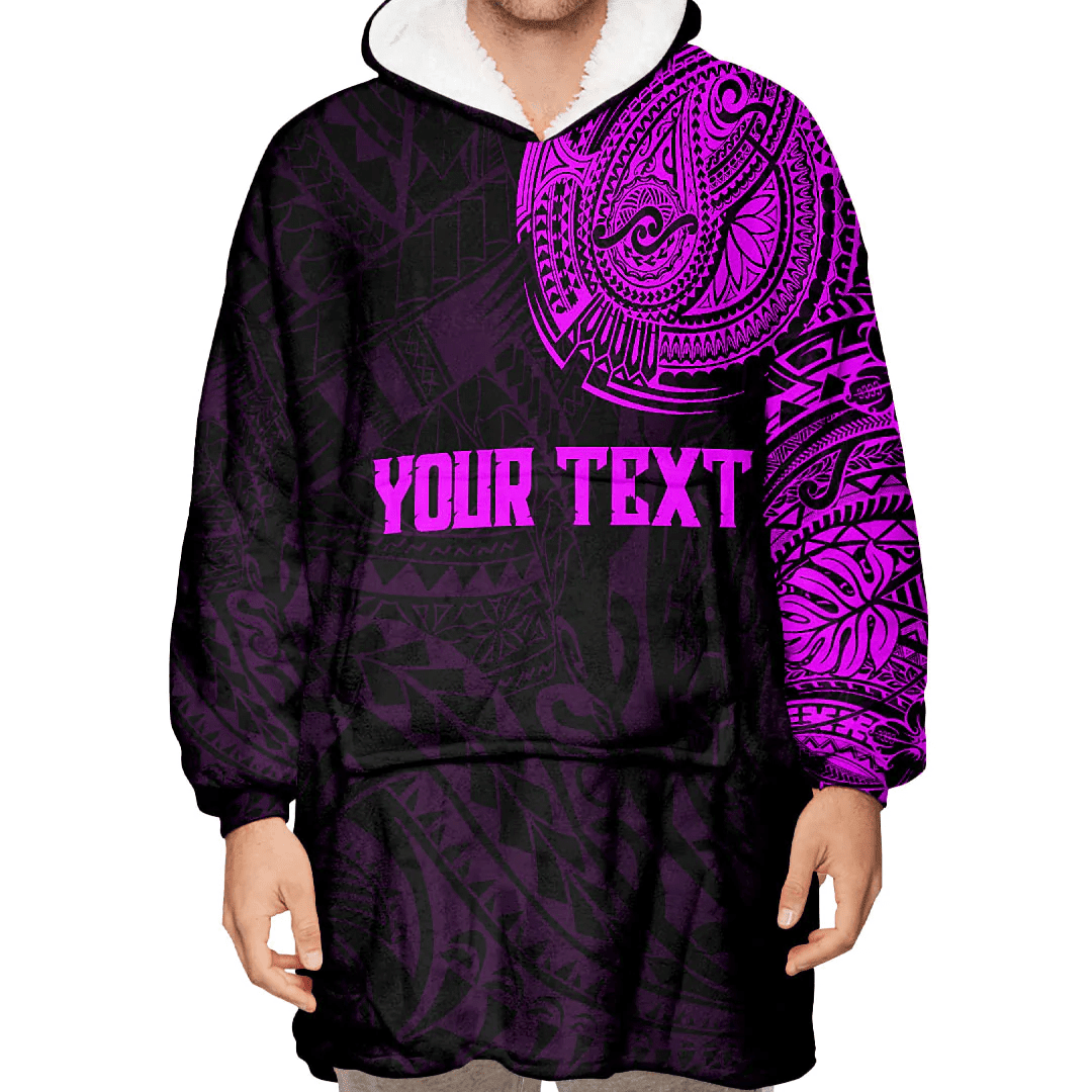 RugbyLife Clothing - Polynesian Tattoo Style - Pink Version Snug Hoodie A7