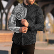 RugbyLife Clothing - Polynesian Tattoo Style Long Sleeve Button Shirt A7